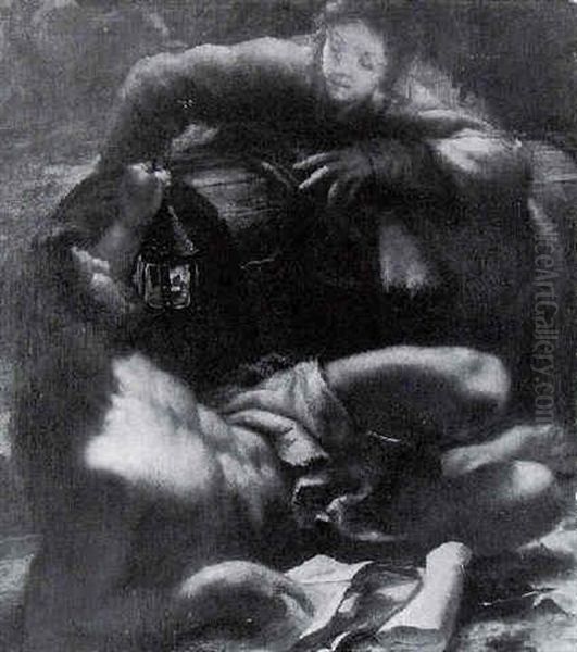 Diogenes By His Barrel Oil Painting by Pietro Liberi