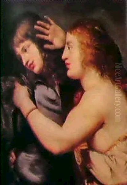 Giuseppe E La Moglie Di Putifarre Oil Painting by Pietro Liberi