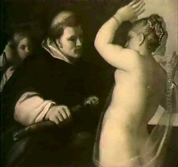 Saint Antoine Repoussant La Tentation Oil Painting by Pietro Liberi