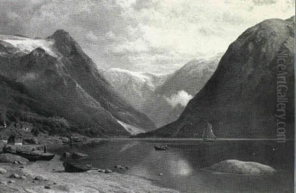 Parti Fra En Norsk Fjord Oil Painting by Georg Emil Libert