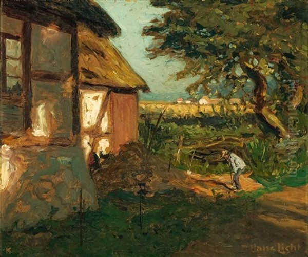 Hinterm Haus (schulzens Misthaufen) Oil Painting by Hans Licht