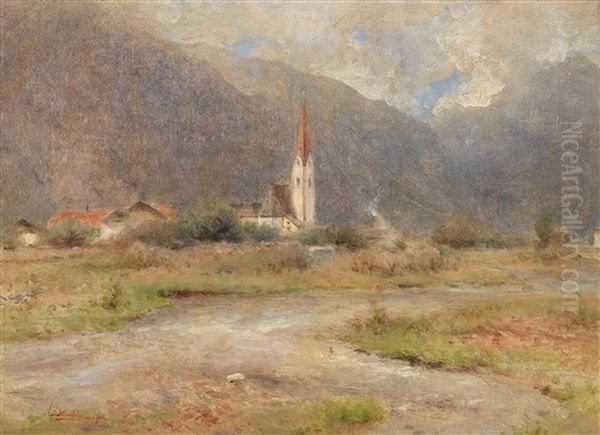 4 Landscapes Oil Painting by Eduard Peithner Von Lichtenfels