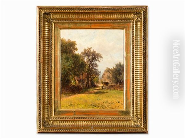 Motif In Aschau/wachau Oil Painting by Eduard Peithner Von Lichtenfels