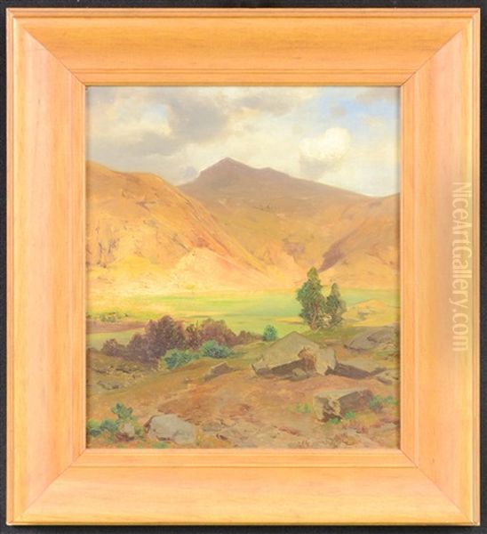 A Landscape With A Lake Oil Painting by Eduard Peithner Von Lichtenfels