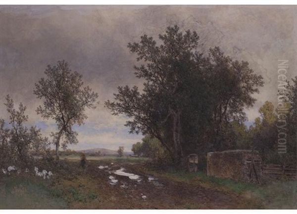 Vorfruhlingslandschaft Oil Painting by Eduard Peithner Von Lichtenfels