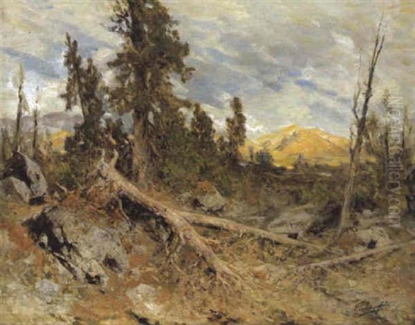 Windbruch Im Alpengebiet Oil Painting by Eduard Peithner Von Lichtenfels