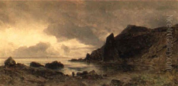 Motiv Aus Helgoland Oil Painting by Eduard Peithner Von Lichtenfels