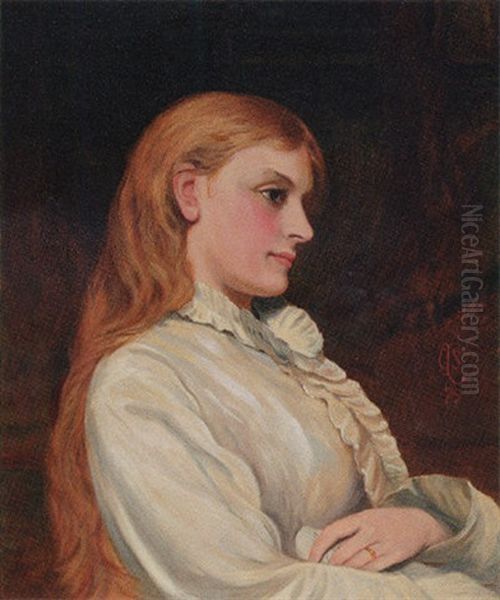 A Young Bauty Oil Painting by Charles Sillem Lidderdale