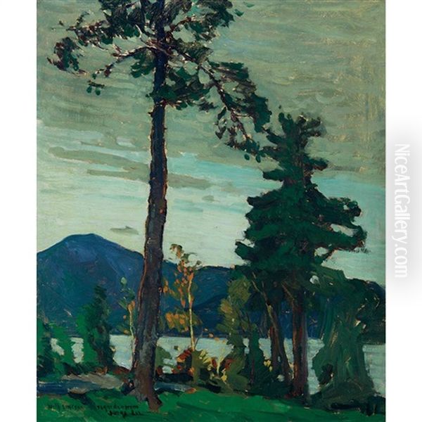 Trees Oil Painting by Jonas Lie