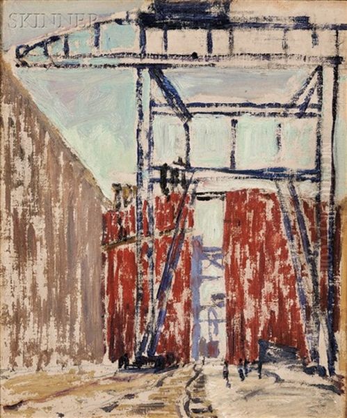 Panama Canal Oil Painting by Jonas Lie