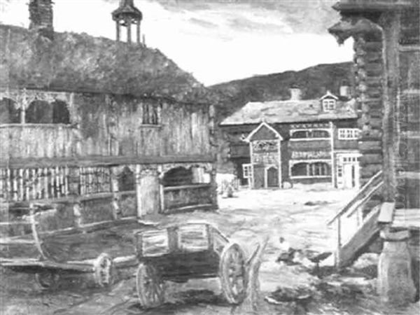 Quiet Town Oil Painting by Jonas Lie