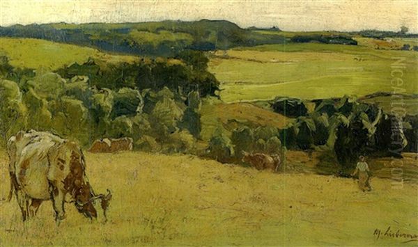 Gardienne Et Son Troupeau Aux Paturages Oil Painting by Max Liebermann