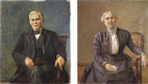 Bildnis Des Bankiers Johann Georg Wolde Oil Painting by Max Liebermann