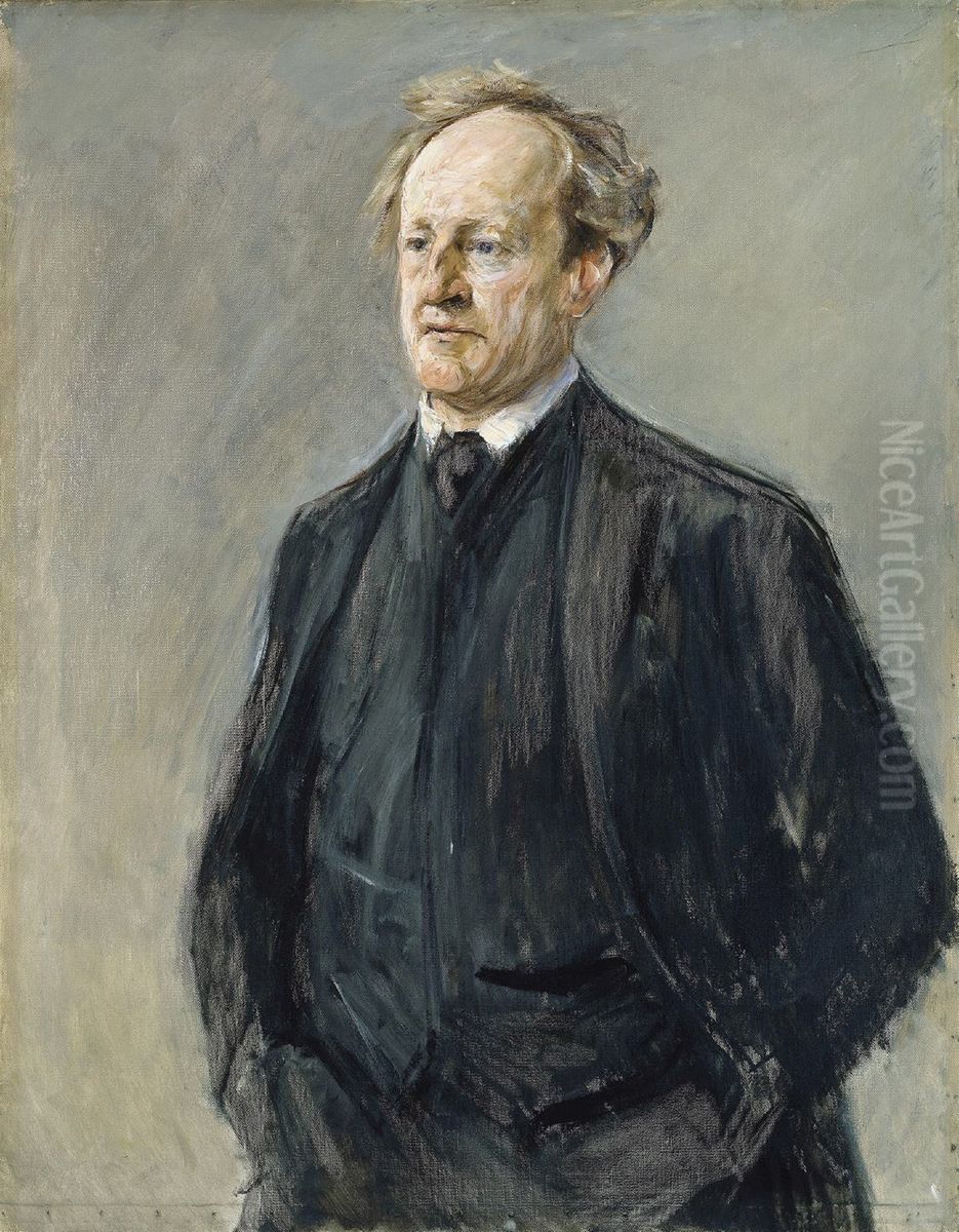 Gerhart Hauptmann Oil Painting by Max Liebermann