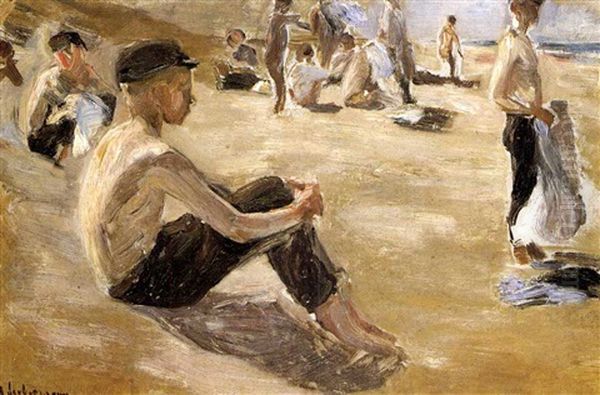 Badende Junge Oil Painting by Max Liebermann