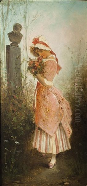 Unter Der Buste Des Dichters Oil Painting by Liebscher, Adolf