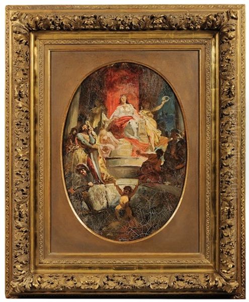 Allegory Of Prague Oil Painting by Liebscher, Adolf