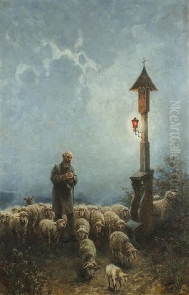 Abendgebet Oil Painting by Liebscher, Adolf