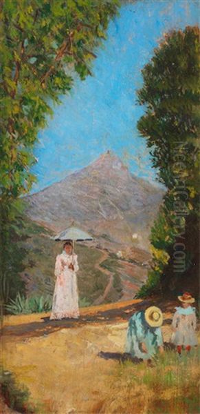 Picking Flowers Oil Painting by Ulvi Liegi