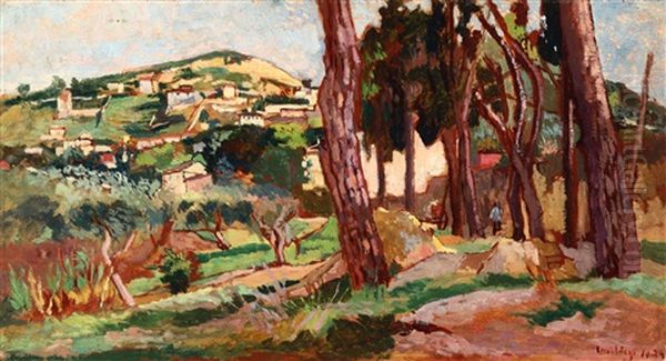 Collina Di Montenero, 1924 Oil Painting by Ulvi Liegi