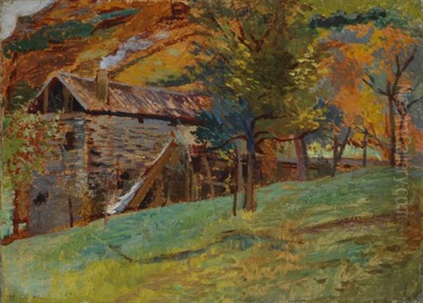 Ottobre In Valsugana Oil Painting by Ulvi Liegi