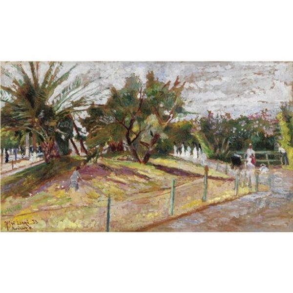 I Giardini Di Ardenza Oil Painting by Ulvi Liegi