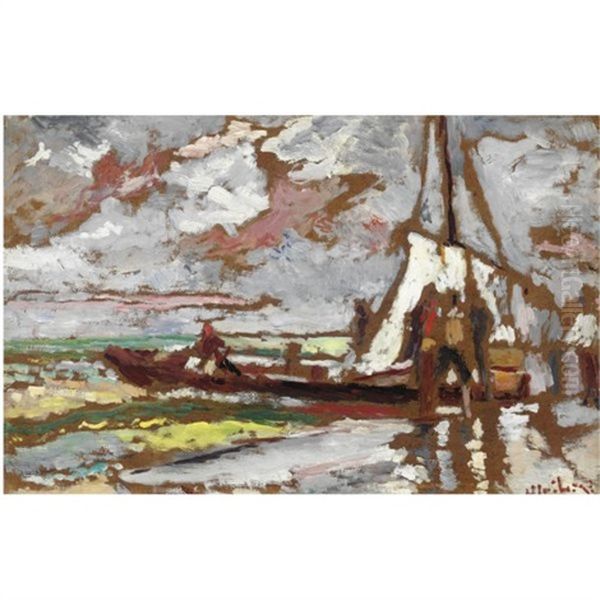 Marina Oil Painting by Ulvi Liegi