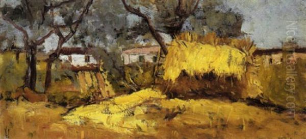 Grano Tra Gli Ulivi Oil Painting by Ulvi Liegi