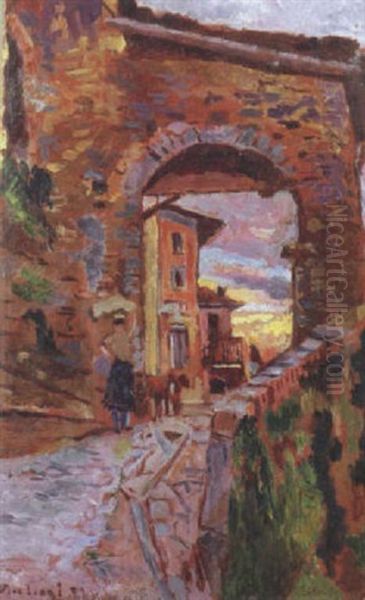 Barga, Porta Macchiaja Oil Painting by Ulvi Liegi