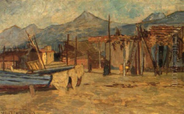 Capanni Sulla Spiaggia A Forte Dei Marmi Oil Painting by Ulvi Liegi