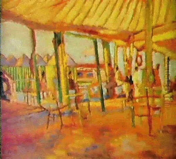 Bagni A Livorno Oil Painting by Ulvi Liegi