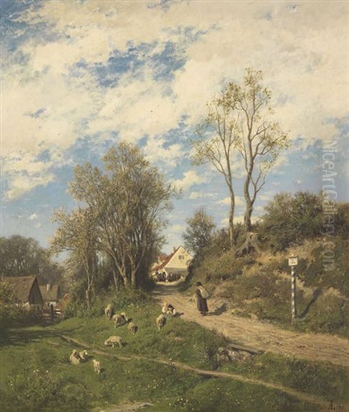 Fruhlingsmorgen Oil Painting by Adolf Heinrich Lier