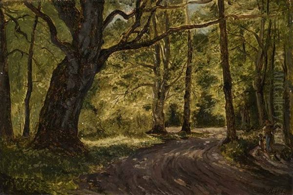 Waldweg Oil Painting by Adolf Heinrich Lier