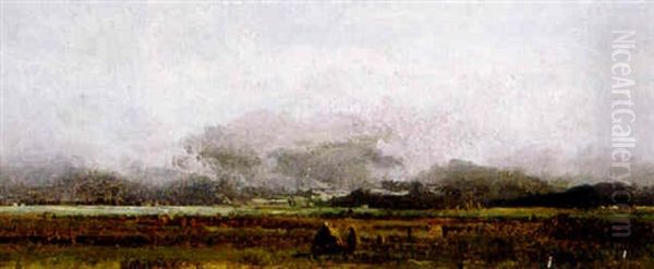 Erntelandschaft Mit Hugeligem Hintergrund Oil Painting by Adolf Heinrich Lier