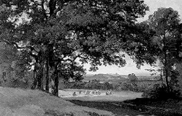 In The Hay Fields Oil Painting by Adolf Heinrich Lier