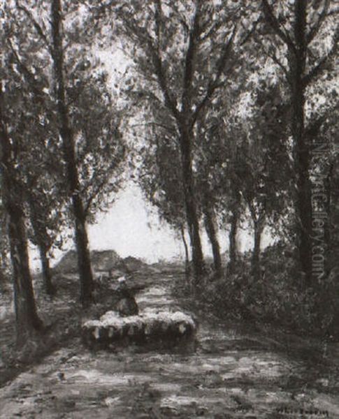 Landliche Allee Am Niederrhein Oil Painting by Helmuth Liesegang