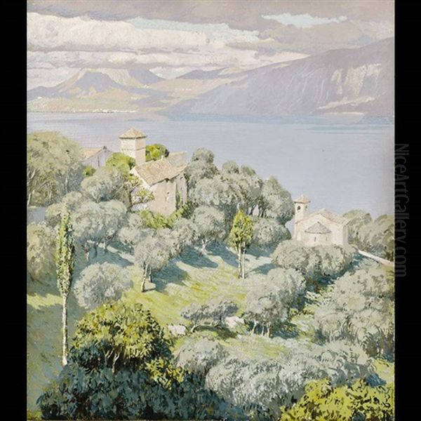 Veduta Del Garda Oil Painting by Hans Lietzmann