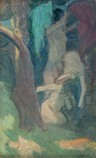 Nu'ler Oil Painting by Huseyin Avni Lifij