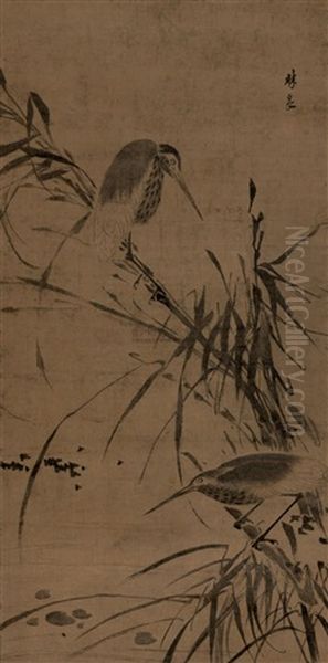 Bird And Flower Oil Painting by Lin Liang