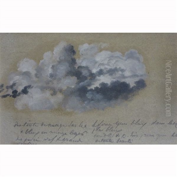 Etude De Nuages Oil Painting by Jean-Antoine Linck