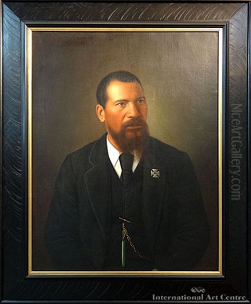 Nicholas Ellison (ngai Tahu) - British Royal Artillery Oil Painting by Gottfried Lindauer