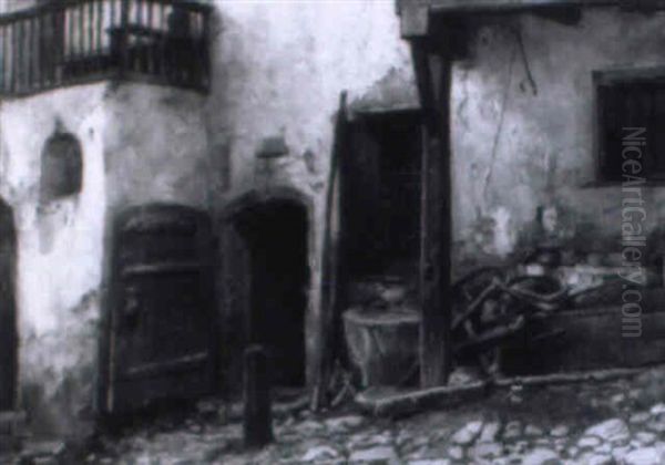 Schmiede In Villanders Oil Painting by Hermann Lindenschmit