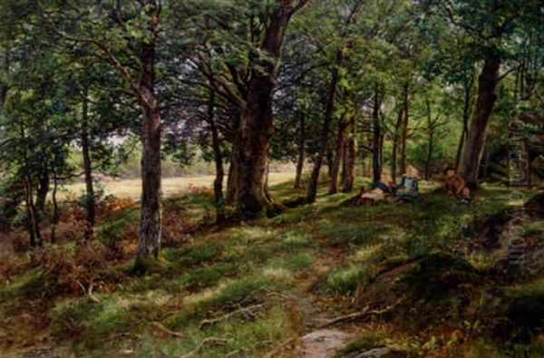 Rast I Ekbacken Oil Painting by Berndt Adolf Lindholm