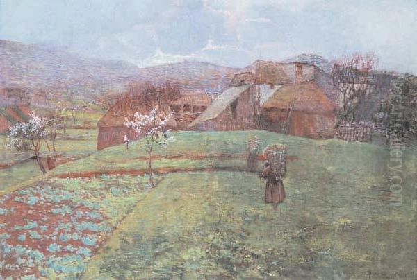 Colline Di Montanesi Sui Giovi Oil Painting by Alberto Beniscelli