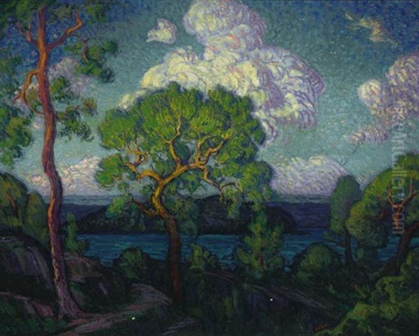 The Cloud Oil Painting by Carl Olaf Eric Lindin