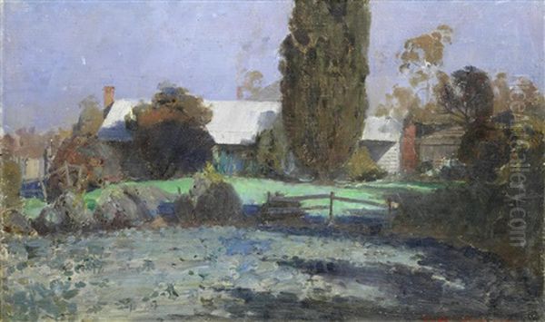 Porters Cottage, Melbourne Road, Creswick Oil Painting by Perceval Charles (Percy) Lindsay