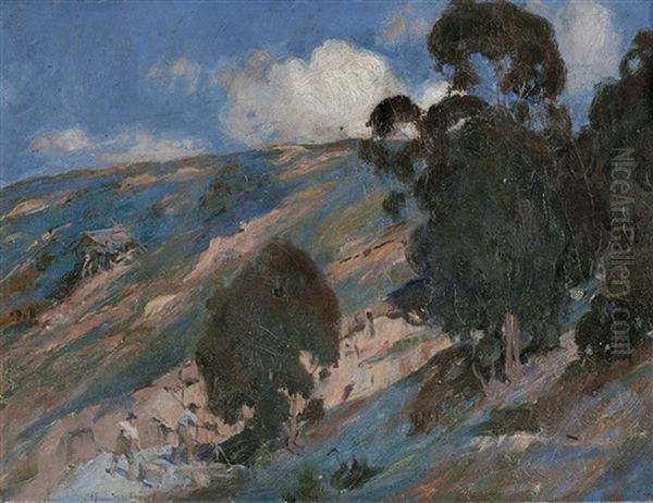 Gold Mining, Creswick Oil Painting by Perceval Charles (Percy) Lindsay