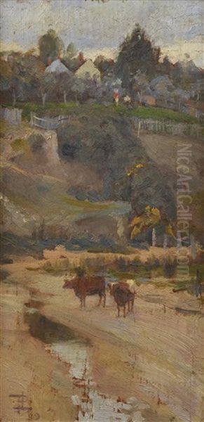 The Creek, Creswick Oil Painting by Perceval Charles (Percy) Lindsay