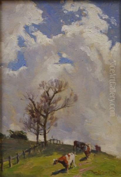 Cloud And Cows Oil Painting by Perceval Charles (Percy) Lindsay