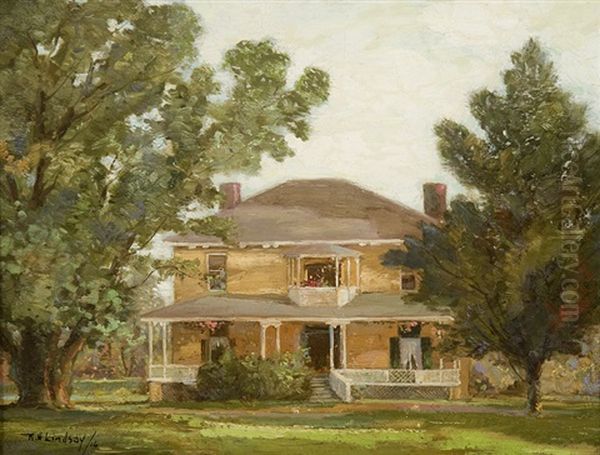 Lindsay Residence, Brockville Oil Painting by Robert Henry Lindsay
